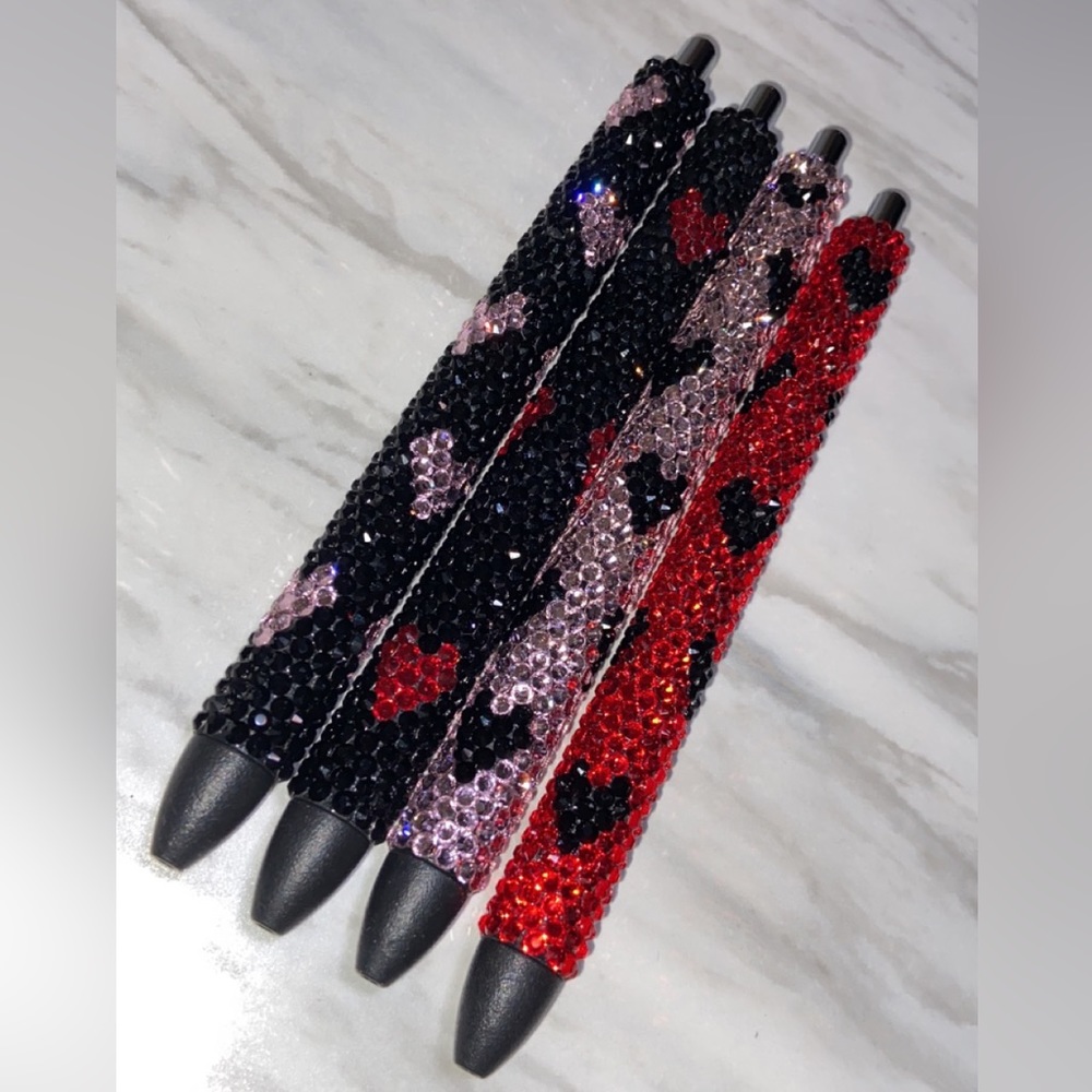 🖤🩷Black & Pink Rhinestone Gel Pen